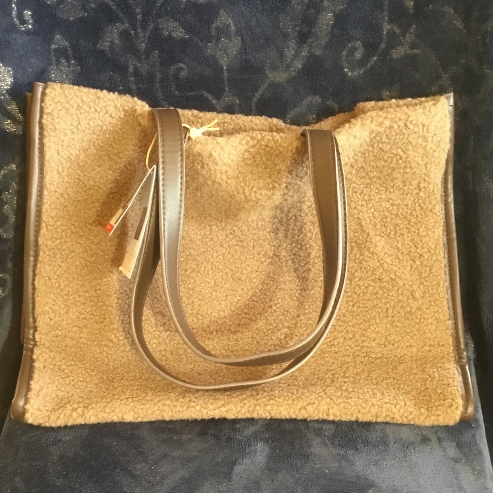 Brown Sherpa Tote Bag - Picture 1 of 13